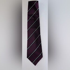 VINTAGE HERMES PARIS SILK RED/BLUE WITH BLACK& WHITE STRIPES